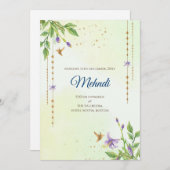 Mehndi invitation Le mariage indien numérique invi (Devant / Derrière)