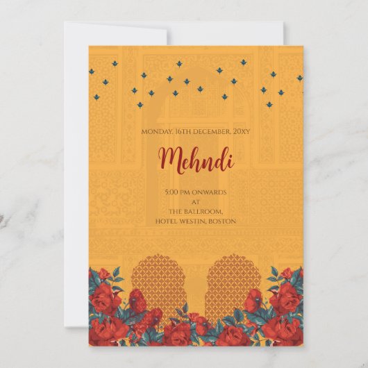 Mehndi invitation Le mariage indien numérique invi (Devant)