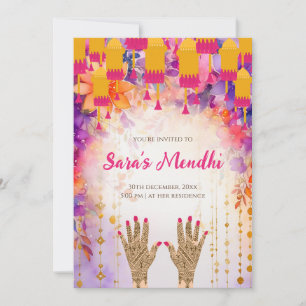 Mehndi invitations Digital Dholki invitation