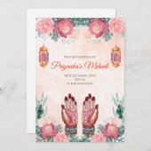 Mehndi invitations et invitations de la fête du he (Devant / Derrière)