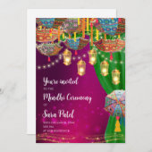 Mehndi Invites & Mehndi Night nodigen Henna feest Kaart (Voorkant / Achterkant)