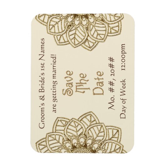 Mehndi Lace (bewaar de datummagneet) Magneet (Verticaal)