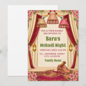  Mehndi Night Ceremony Invitation card (Devant / Derrière)