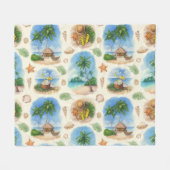 Mehndi ontwerp: Gebogen Doodle Tracery Fleece Deken (Voorkant (Horizontaal))