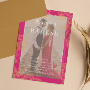 Mehndi Photo Wedding Invitation Kaart
