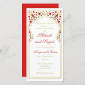 Mehndi Sageet Indian Wedding Invitation (Voorkant / Achterkant)