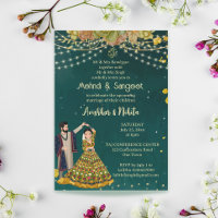 Mehndi sangeet green dansend Indiaas bruidskoppel