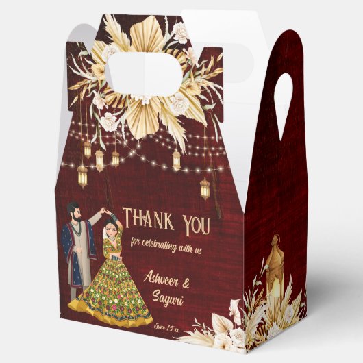 Mehndi Sangeet Indiaas bruiloft danskoppel Bedankdoosjes (Geopend)