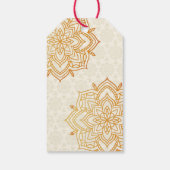 Mehndi & sangeet manadala en schattig Indiaas paar Cadeaulabel (Achterkant)