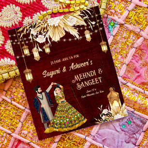 Mehndi Sangeet maroon danshexbudget