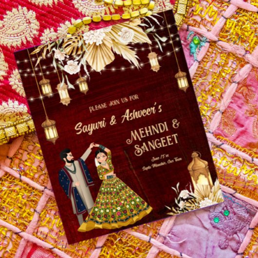 Mehndi Sangeet maroon danshexbudget