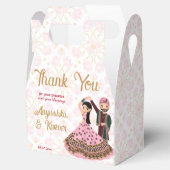 Mehndi sangeet roze goud sjabloon Indische bruilof Bedankdoosjes (Geopend)