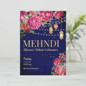 Mehndi Starry nuit Arabian lanternes invitation fl (Debout devant)