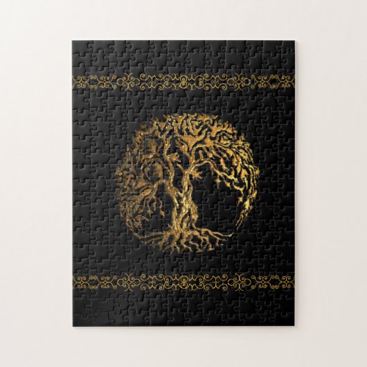 Mehndi Tree of Life (Gold) Legpuzzel (Verticaal)