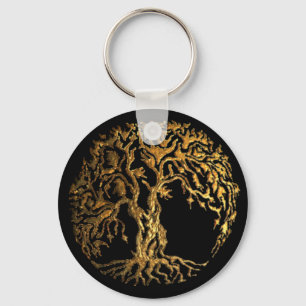 Mehndi Tree of Life (Gold) Sleutelhanger