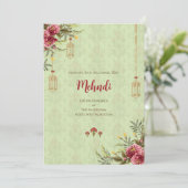 Mehndi uitnodiging Digitale Indiase bruiloft uitno (Staand voorkant)
