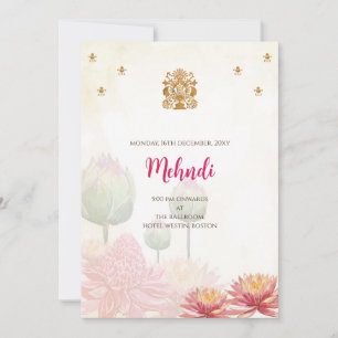 Mehndi uitnodiging Digitale Indiase trouwuitnodigi