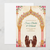 Mehndi uitnodigingen Digitale Dholki uitnodigingen (Voorkant / Achterkant)