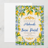 Mehndi uitnodigingen & Italiaanse thema decor (Voorkant / Achterkant)