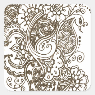 Mehndi Vierkante Sticker