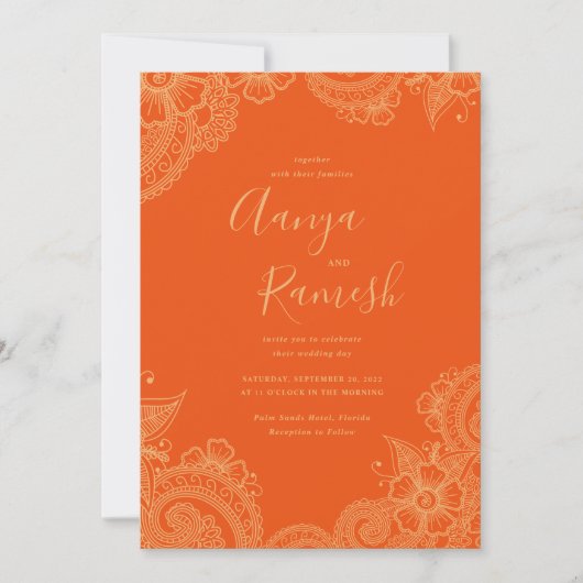Mehndi Wedding Invitations Kaart (Voorkant)