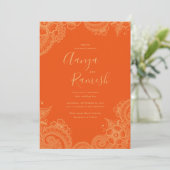 Mehndi Wedding Invitations Kaart (Staand voorkant)