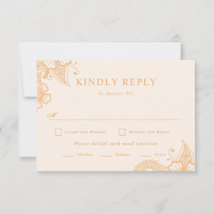 Mehndi Wedding RSVP Kaartje