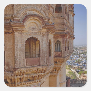 Mehrangarh Fort torent boven Jodhpur, Het Blauwe Vierkante Sticker