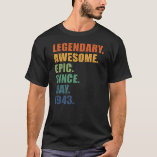 Mei 1943 80 jaar Mannen Vrouwen Jubileum 80ste geb T-shirt