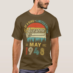 Mei 1948 75 jaar oude Retro 75e verjaardag T-shirt