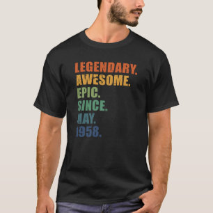 Mei 1958 65 jaar Mannen Vrouwen Jubileum 65e geboo T-shirt