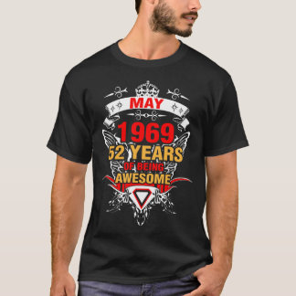Mei 1969 52 jaar Geweldige T-shirt