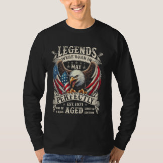 Mei 1971 Retro 54e Verjaardagscadeaus voor mannen  T-shirt