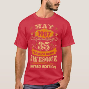 Mei 1987 35e verjaardag 35-jarige geschenken t-shirt