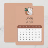 Mei 2024 Stand Alone Kat en Plant Kalender Menu (Voorkant / Achterkant)