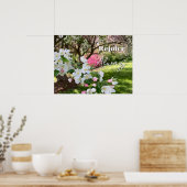Mei Bloemen Roze Verblijd Altijd Poster (Keuken)