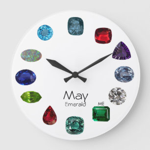 Mei, Emerald Wall Clock Grote Klok