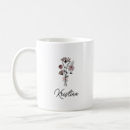 Mei Geboortebloem & Elegante Script Naam Koffiemok