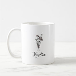 Mei Geboortebloem & Elegante Script Naam Koffiemok