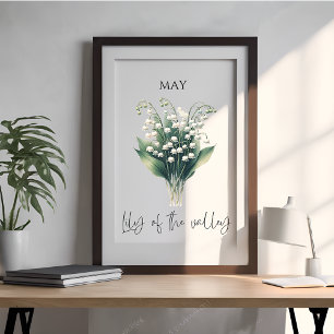 Mei Geboortemaand Lelietje-van-dalen Bloemstuk Perfect Poster