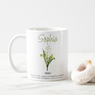 Mei Gepersonaliseerde Geboortebloem  Koffiemok