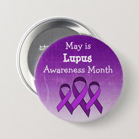 Mei is een Lupus Awareness Button (Voorkant /achterkant)
