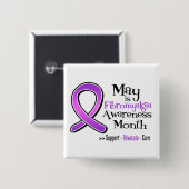 Mei is Fibromyalgia Awareness Maand Vierkante Button 5,1 Cm (Voorkant /achterkant)