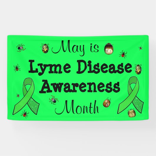 Mei is Lyme Ziekte Bewustzijn Maand Banner (Horizontaal)