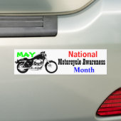 Mei - Nationale maand van bewustmaking van motorfi Bumpersticker (Op auto)