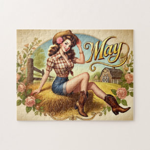 Mei Retro Country Cowgirl Western Pin-Up  Legpuzzel