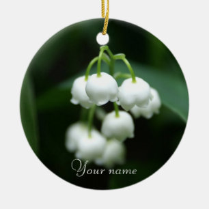 Mei witte lileugen keramisch ornament