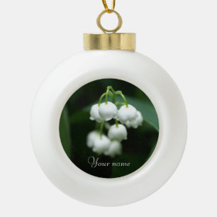 Mei witte lileugen keramische bal ornament