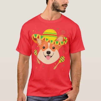 Meican Corgi Hondenliefhebbers Cinco de Mayo Meico T-shirt