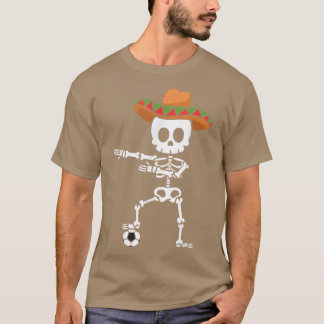 Meican Pet Skeleton Soccer Cinco de Mayo T-shirt